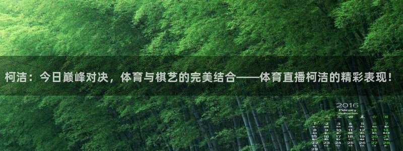 黑白直播世界杯：柯洁：今日巅峰对决，体育与棋艺的完美结合——体育直播柯洁的精彩表现！